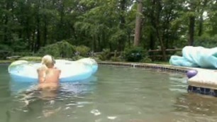 Blonde Teen Camgirl Devon Outdoor Pool Camshow