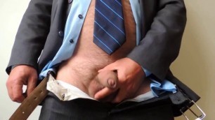 Mature Daddy Cumshot at the Office