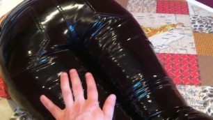 Squeezingmy  ass in shiny vinyl pants