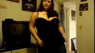 Cute BBW Dancing and Stripping