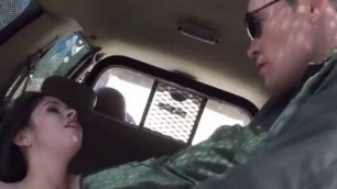 Latina aurora railed outside sex in a car