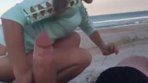 23yr old Nikki blowing fucking boyfriend at the beach