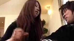 Japanese teen uses her hands to please her boyfriends