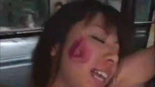 Oriental slut has a gang of horny lesbians devouring