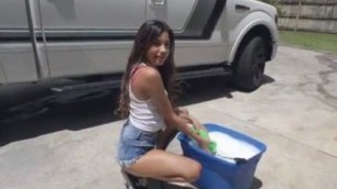 Fucking the cute car wash beautiful chick
