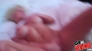 His ex girlfriend Kiana is masturbating in bed and he records it