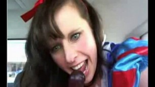 webcam model dildo's pussy in public carpark as Snow White