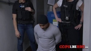 Black thief is horny and ready to fuck with these MILFs cops with big tits!
