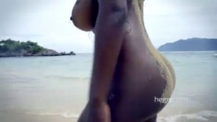 Kiky Rucker Big Boobs Babe Shooting In The Caribbean