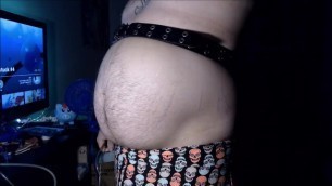 Belly Inflation in Skull Shorts