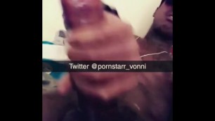Pornstarr Vonni Strokes his Big Black Dick