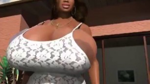 Gigantic African boobs on display cartoon porn