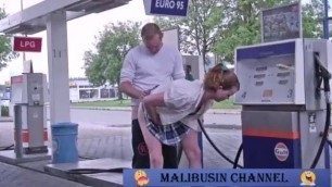 Couple fucking at a gas station Outdoor Couple Amateur