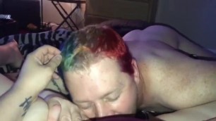 Getting Eaten out by my Husband after Dying his Hair POV Pussy Eating