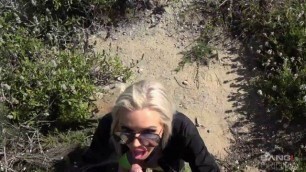 BangRealMILFs Busty Blonde Nina Elle Shows Off Her Big Tits And Gives A Roadside Blowjob