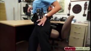 Alluring busty police officer gets banged in the office