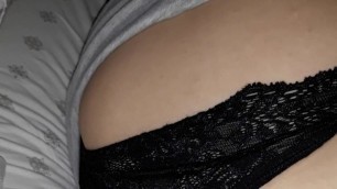 Playing with girlfriends sexy underwear and ass