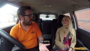 FakeDrivingSchool Amber Deen fucking that cock Jealous twin loves a good facial