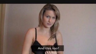 Appealing Blonde amateur auditions and pleases interviewer
