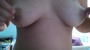 Playing with my big meaty nipples