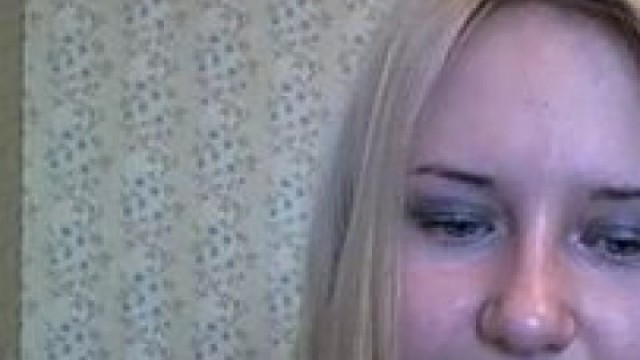 Russian blonde with bare boobs webcam