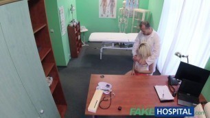 Doctor Helps Blonde get a Wet Vagina Porn Fake hospital
