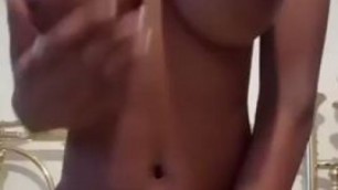 babe with big Tits and super ass masturbating shaved pussy on camera