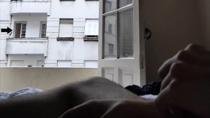 Neighbor pretending clean her window to watch me naked masturbating