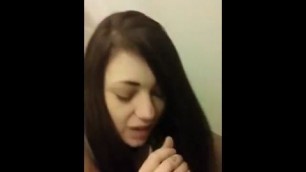 amazing brutal white girl swallow long black cock her husband