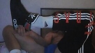 (GER) My smelly+ white Adidas_Socks= I'm kinky & fuckable Twink_Bitch+ waiting for Fucking & Filling deep inside Me
