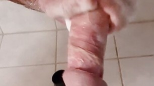 Jerking in the shower, self relaxation lead to deep orgasm