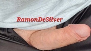 Master Ramon takes his divine cock for a walk, massages and jerks off in his mega sexy satin pants, very, very hot