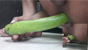 Egyptian boy play with vegetable and enjoy anal sex