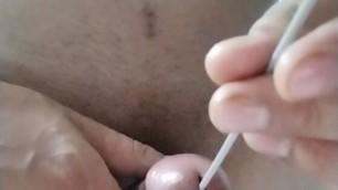 Masturbation with knitting needle!!