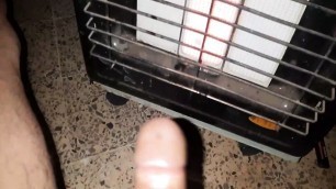 Masturbation in the cold, by the heater