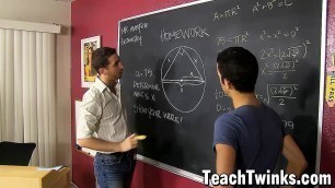 Teacher Tony Hunter anal breeds twink student Dustin Cooper